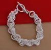 Hurtownie-srebrne koła bransoletka bransoletki dla kobiet Dżetów betonowa podwójna warstwa okrągłe żeńskie bransoletki urok