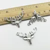 50st Hjorthuvud Antlers Antika Silver Charms Pendants Smycken DIY för halsband Armband Örhängen Retrostil 33 * 22mm