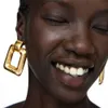 Moda-dangle küpe kadın kız Dikdörtgen basit alaşım avize web ünlü kulak damlası soğuk takı moda aksesuarları küpe