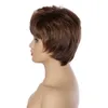 Korta mjuka tousled curls peruk auburndark bruna fulla syntetiska peruker för kvinnor7244292