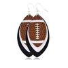 Bling Faux Leather Dangle Brincos Multi-Layer Brincos Futebol por Mulheres Leve novidade orelha Ornamento para o desgaste do partido diário