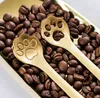 Söt kattpottsked 304 Rostfritt stål omröre sked te kaffe efterrätt skedar kreativa café köksartiklar