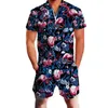 Nieuwe Hawaiiaanse Tijger Print 3D Rompertjes Mannen Jumpsuit Playsuit Harem Cargo Overalls Zomer Casual Rits Beach Heren Sets