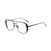 Venta al por mayor-Mujeres Hombres Marco de metal rectangular para anteojos clásicos decorativos Vogue Transparente Harajuku Unisex Eyewear