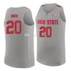 Greg Oden # 20 Basketbol Formaları Fred Taylor # 27 Gary Bradds # 35 Osu Ohio State Buckeyes Koleji Retro Erkek Dikişli Özel Herhangi Bir Ad