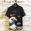 Camisetas Masculinas Moda Masculina Anime Estampa Oversized Hip Hop Algodão T-shirts O Neck Verão Japonês Masculino Causal Solto Tops