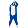 새로운 성인 동물 회색 펭귄 잠옷 만화 양털 Kigurumi Onesies 의상 점프 슈트 여성을위한 크리스마스 선물 남자