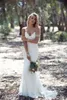 New Backless Wedding Dresses Mermaid Spaghetti Strap Sexy Full Lace Wedding Dress Cheap Sweep Low Back BOHO White Bridal Dress