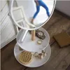 Miroir de courtoisie de maquillage grossissant avec support de table, plateau organisateur de rangement de cosmétiques, bijoux et articles divers à 2 niveaux pour vanité de salle de bain 8753017