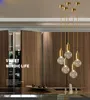 Kolye Işıkları Bakır Cam nordic basit Modern Kolye Oturma Odası Tavan Lambaları 1 Işık Asılı Fikstür Hanglamp