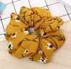 Fasce per capelli Foral Scrunchie Ponytail Hair Holder Corda Fiori Fenicottero Copricapo Pied de poule Cravatta per capelli Accessori Scrunchy Headband BYP4849