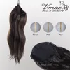 120g Soyeux Droit Non Transformé Vierge Queue de Cheval Humaine Trou Serré Naturel Cordon Prêle 613 Blonde Brun Couleur Extensions de Cheveux