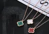 Fashion Simple Lucky Clover Pendant Necklace for Women with Clover Charm Gold Chain Costume Drag Queen Jewelry 3 pcs