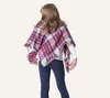 100 * 100cm 아이들 격자 무늬 스카프 줄무늬가있는 캐시미어 스카프 소녀 타탄 스카프 겨울 아기 ​​스카프 목도리 패션 따뜻한 넥커스 M697