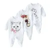 Neonati Ragazzi pagliaccetto INS molla delle neonate Cat stampato a maniche lunghe tuta caduta cute infantile Cotone Casual Body Tutina C6088