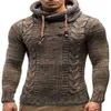 Hommes printemps deux tons pull pull hommes tricot à capuche à manches longues luxe câble sweat tricots vêtements d'hiver