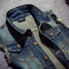 2019 Raped Jean Jacket Men039s Vest dżins Hip Hop jean płaszcze kamizelki kowboja kurtka bez rękawów Męska czołg plus rozmiar 6xl4614476