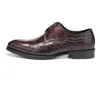 Scarpe da uomo rosa marrone viola da lavoro stile punta tonda suola morbida in pelle bovina moda da sposa oxford Homme nero