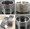 Bulk lots 100pcs/lot Etched Serenity Prayer Bible Stainless Steel Rings Width 8mm Sizes 17-22mm Religious Jewelry Mix CROSS & Without cross