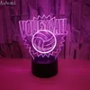 Lampe de Table 3D en forme de volley-ball, USB, 7 couleurs, LED lumières, décoration de la maison, Lampara, chambre à coucher, chevet de bébé, veilleuse, cadeaux