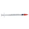 Dispensing Syringes 1cc 1ml Plastic with Tip Red Cap Pack of 100