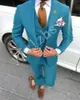 Красивый One Button Groomsmen Пик нагрудные Groom Tuxedos Мужские костюмы венчания / Prom / Dinner Best Man Blazer (куртка + брюки + Tie + Vest) W25