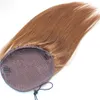 Europeiskt peruansk hår rak dragkammare hästsvans 160 g naturlig färgblond oprocess ingen kemikalie ingen syntetik för kvinnor #27 #613 dubbeldragen