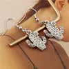 20Pair Posrebrzany Kaktus Kwiat Dangle Drop Kolczyki Charms Wisiorek Kolczyki Ear Stud DIY Jewelry Nowy