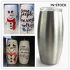 DIY 25oz Snowman Tumbler Football Tumblers Roestvrijstalen eierdopvacuüm geïsoleerde wijn Tumblers Glazen met deksels