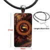 Mortal Kombat Sub Collana con pendente cabochon in vetro Collana di moda rettangolare per donna Dichiarazione vintage1238y