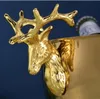 304 stainless steel deer head ear cooler gold silver champagne ice bucket champagne ice bowl3850032