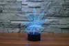 Lampada a LED 3D Illusion Leaf Night Light 7 RGB colorato alimentato tramite USB 5a batteria con pulsante a sfioramento Confezione regalo Dropshipping