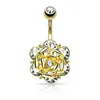 Rose Flower Navel Rings Belly Button Rings Crystal 316L Rvs Piercing Belly Rings Body Jewelry