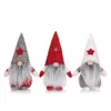 Merry Christmas Star Hat Svenska Santa Gnome Plysch Dolls Table Ornaments Handgjorda Elf Fylld Toy Semesterhus Party Decor JK1910