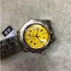 2019 moda classica spedizione gratuita orologio automatico da uomo Super Ocean quadrante giallo cinturino in acciaio inossidabile 316 orologio da polso meccanico da 42 mm