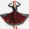 Robe longue de danse pour femmes Xinjiang Vêtements nationaux Uygur Costume de danse Carnaval Déguisements Noir Vêtements de scène