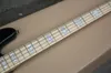 4 strings Maple Fingerboard Electric Bass Guitar with Active CircuitWhite Pearl inlayBlack pickguard2 pickupsoffer customize9253299