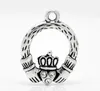 Entier - 100pcs Antique Silver Tone Rhingestone Claddagh Ring Charm Pendendants 25x18mm Bijoux Résultats Faire du bricolage J0506342P