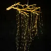 الشمسية النحاس أدى سلسلة أضواء حديقة ديكورات في الهواء الطلق 200 المصابيح الشلال الجنية جليد مصباح 2 متر فاينز فرع حديقة عيد الميلاد شجرة ديكور ضوء