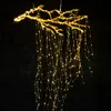 Solar Cobre LED String Luzes de Jardim Decorações Ao Ar Livre 200 LEDs Cachoeira Fada icicle Lamp 2m Videiras Filial Garden Xmas Tree Decor Light