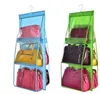 6 Pocket Hanging Bag Organizer Wardrobe Transparent Storage Bag for Handbag Closet Shoes Organizer Door Wall Sundries Pouch