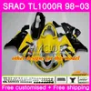 Einspritzung für Suzuki Srad TL 1000 R TL1000R 98 99 00 01 02 03 16HM.0 TL1000 R TL 1000R 1998 1999 2000 2001 2002 2003 Verkleidung, glänzend schwarz