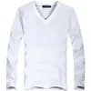 Lycra cotton men 's long sleeve v neck t shirt men v-neck long sleeve T-shirt