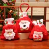 Weihnachten Apple Geschenktüte Flanell Candy Bag Cartoon Kordelzug Einkaufstasche Weihnachten Weihnachtsmann Schneemann Bär Tragbare Geschenktasche DBC VT1061