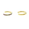 Earcuff Earings 925 Sterling Delicate Rainbow Cz Earrings Small Sized Little Girl Earring Cuff Ear Colours Micro Pave Circle