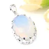 Weddings Jewelry 925 Silver Oval Rainbow Moon Pendanta Women Fashion brand Luckyshien Necklace Pendants