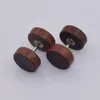 Fashion Natural Wooden Stainless Steel Ear Studs Earnings For Women Men Wood Barbell Piercing Punk Earrings Stud