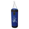 60/80/100/120cm Sacco di sabbia gigante blu Sacco da boxe in tela ispessita Gancio per allenamento sportivo Appeso Sacchi da boxe vuoti con guanti