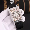 Nowa Long Island 952 QZ D Szwajcarski kwarcowy Zegarek Różowe Złoto Diamentowe Bezel Srebrny Tekstura Dial Czarne Znaczki Czarna Skóra Czas Czasonwatch 104B2