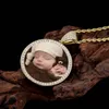 14Kゴールドアイスアウトカスタム写真ペンダント画像彫刻ネックレスレタリング母の日特別ギフト
